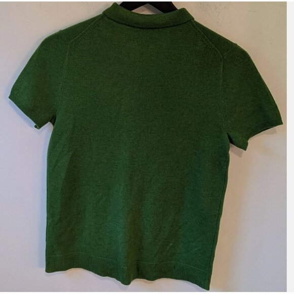 J Crew Collection Italian Cashmere Ruffle Polo Short Sleeve Sweater S - Picture 4 of 9